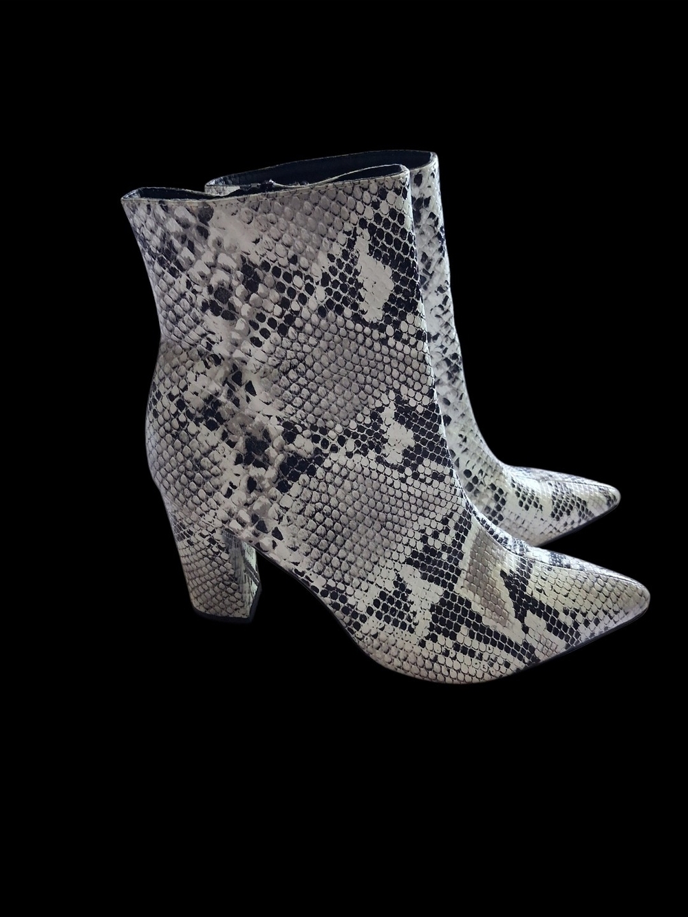 Women's Snake-Print Pointed Toe Ankle Boots